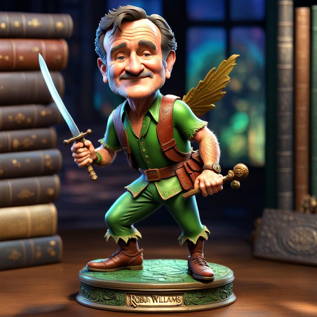 Peter Pan Bobblehead Figurine in 3D Digital Art