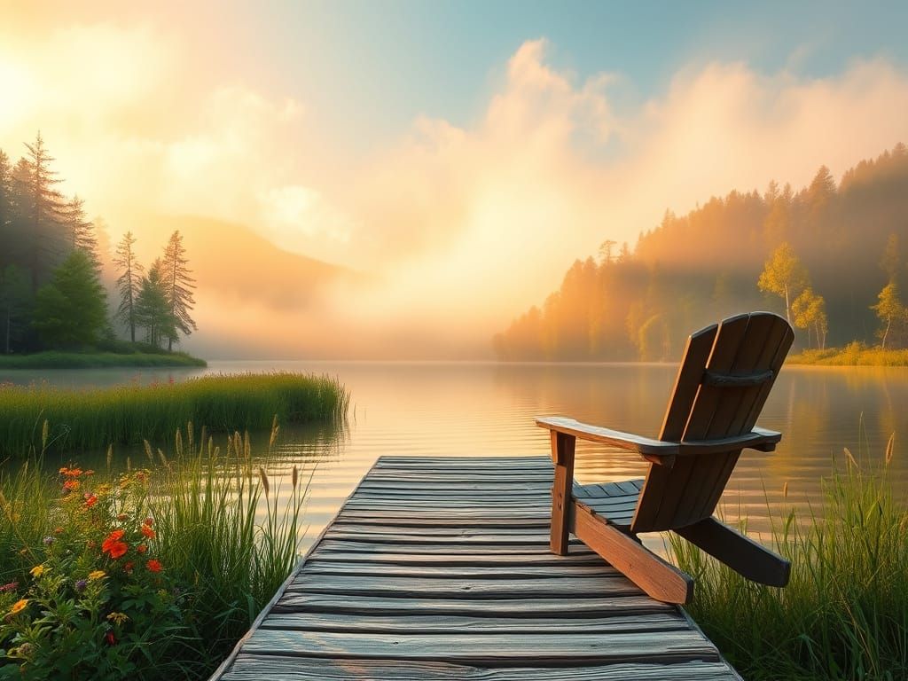 Serenity in Dawn's Golden Light