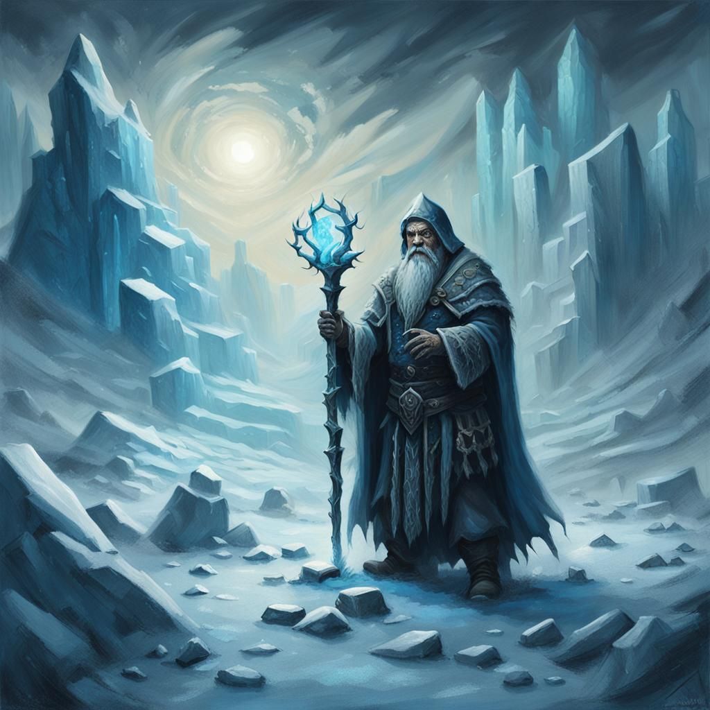 Necromancy Dwarf Casting Spell in Frozen North