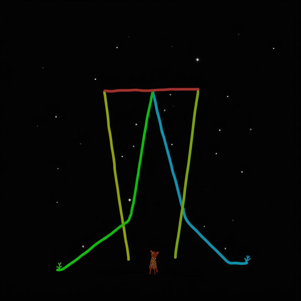 Wolf Gazing at Cosmic Aurora in Digital Art Style