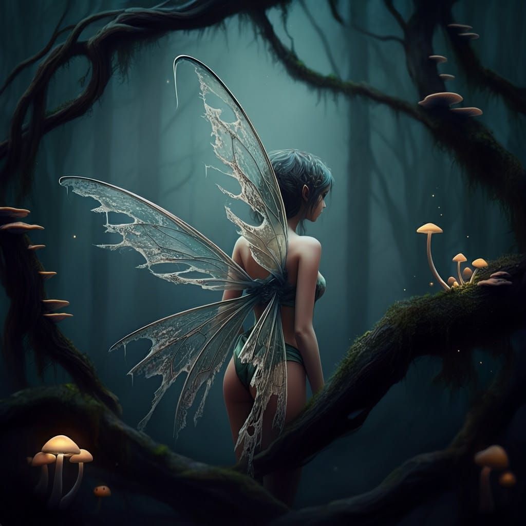 Mystical Fairy Wing in Atmospheric Haze