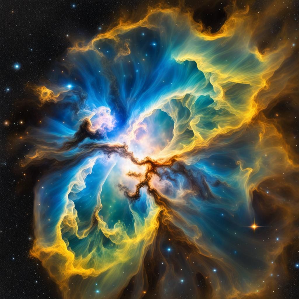 Colorful Nebula in Space