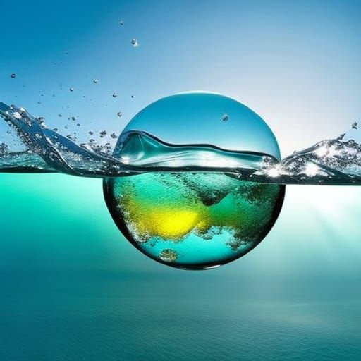 Universe in a Bottle Floating at Sea