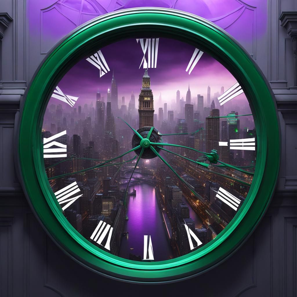 Cyberpunk City in Clockwork Crystal, Hyperrealistic Art