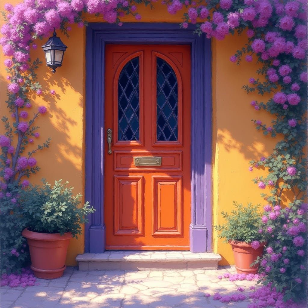 Vibrant Impressionist Front Door