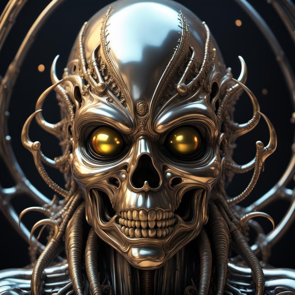 Gothic Christmas in Chrome, a Hyperrealistic AI Art