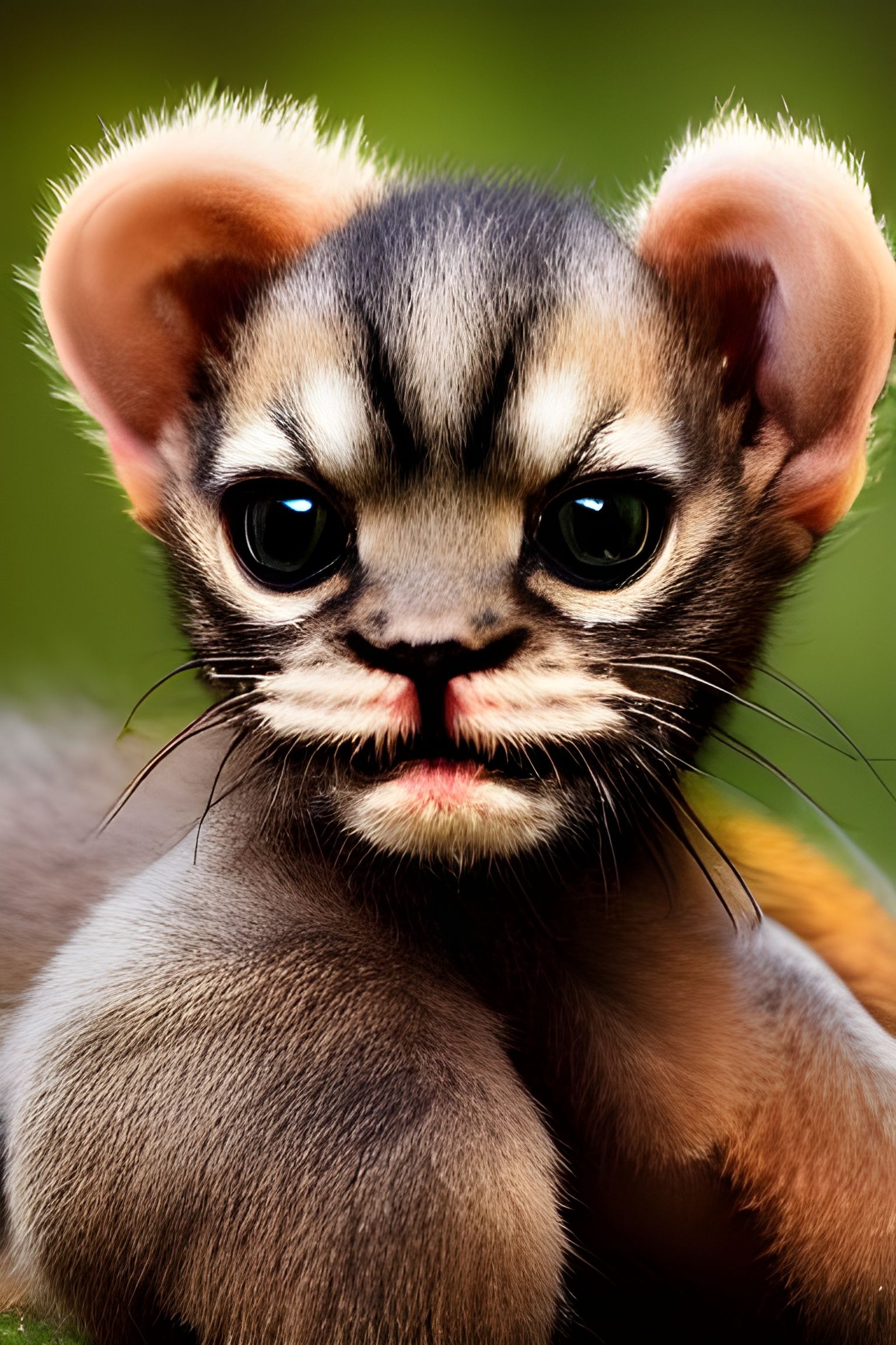 Regal Baby Manticore Portrait with Vermilion Eyes