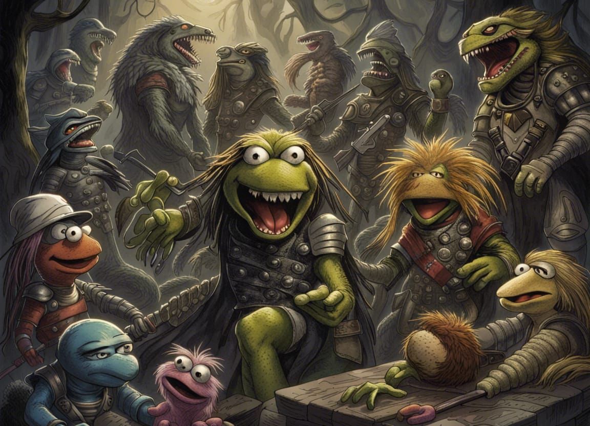 Aliens, Predator, and Muppets Battle in Horror Style