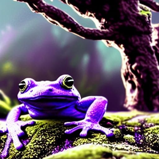 Purple Frog Invasion: Dynamic Lighting Concept Art