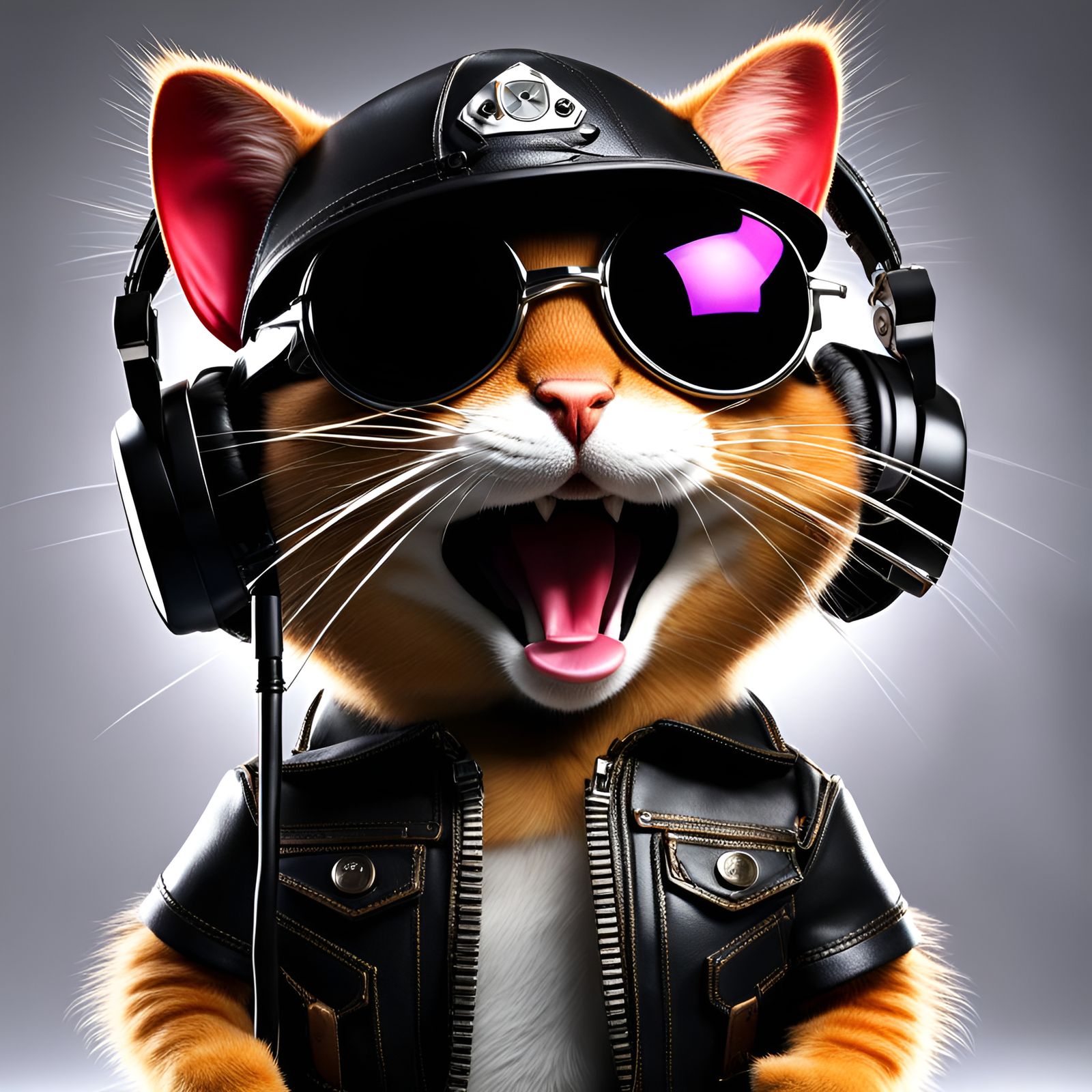 Heavy Metal Chipmunk-Cat Hybrid Rocking Out