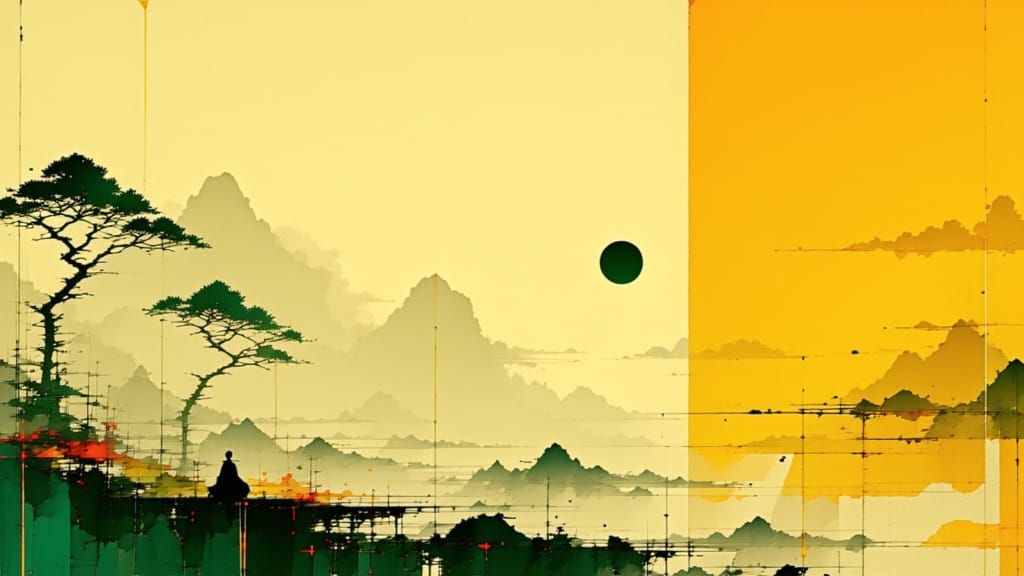 Vibrant Cyberpunk Cityscape Under a Dark Moonlit Sky