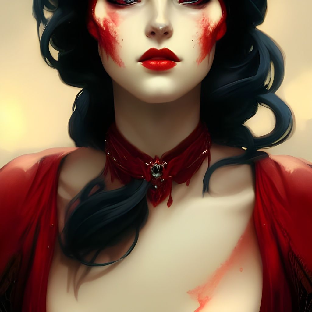 Lilith in Red Dress: Cinematic Fantasy Portrait