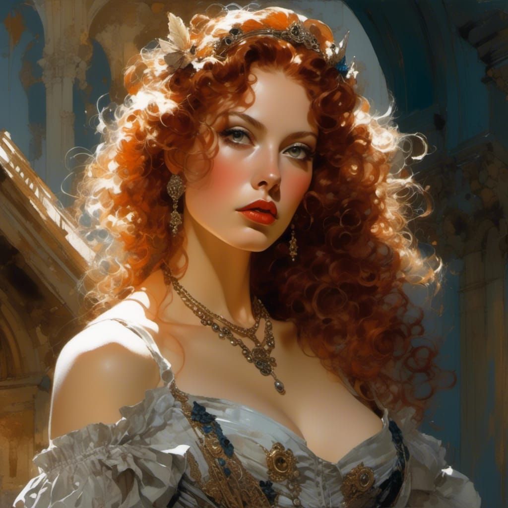 Detailed Pirate Queen Portrait in Digital Art Style