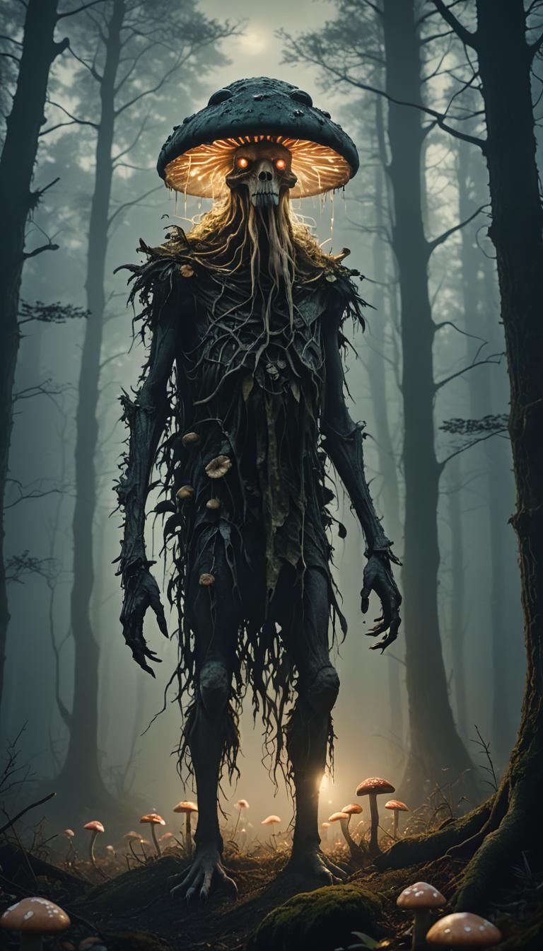 Mysterious Nocturnal Creature in Misty Forest