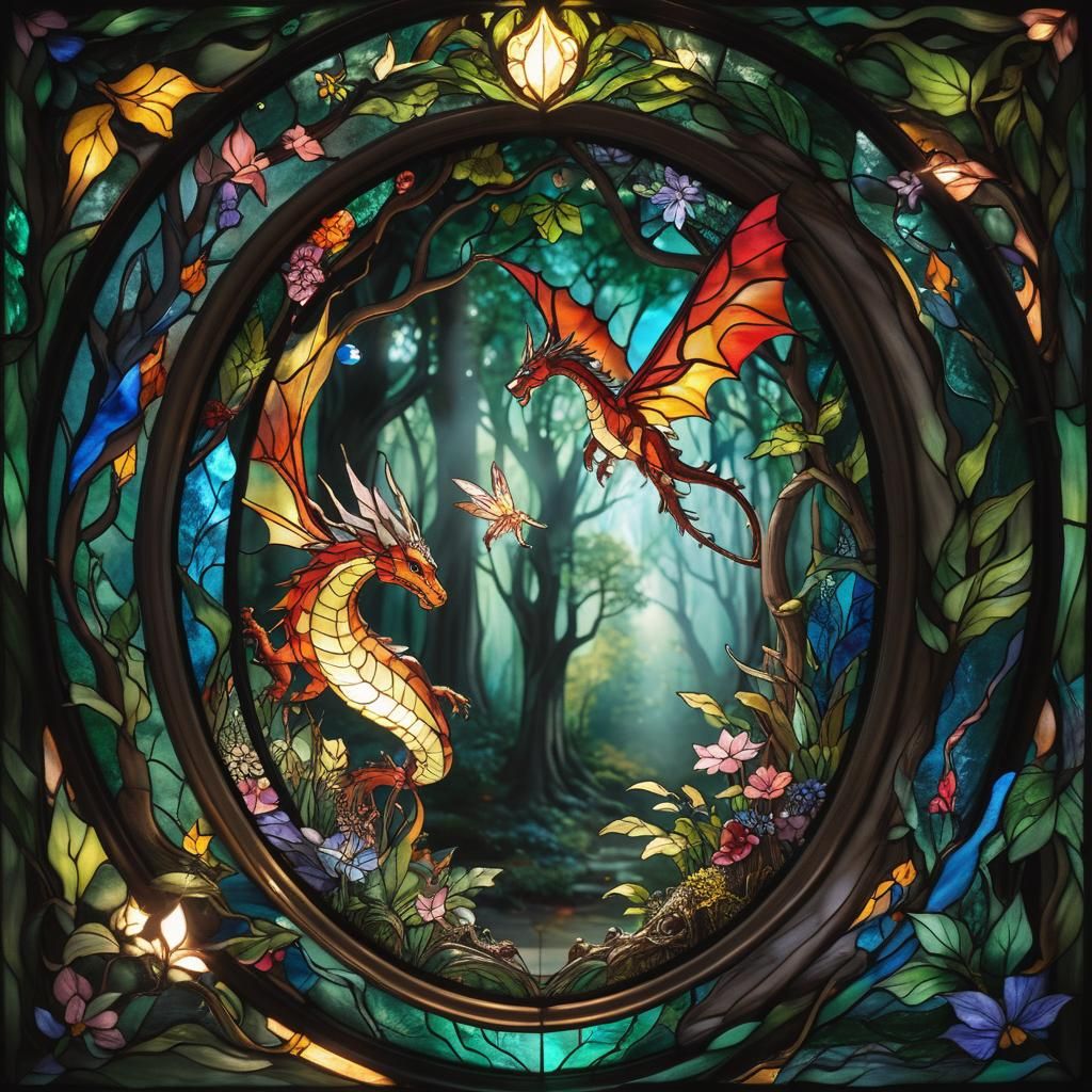 a stained glass mirror