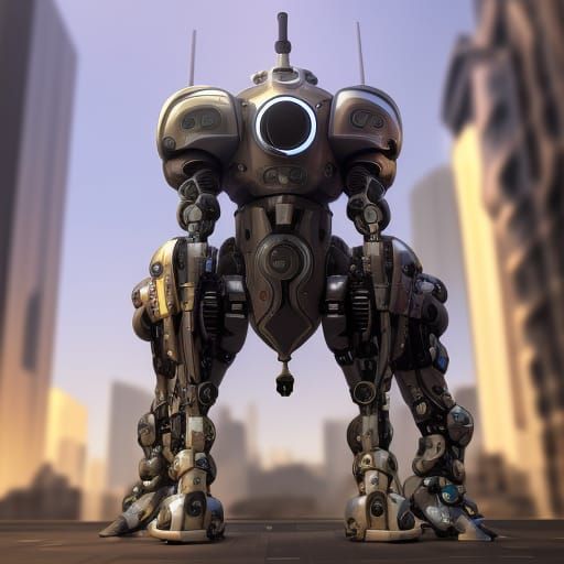 Robot Centaur Knight in Sci-Fi Style