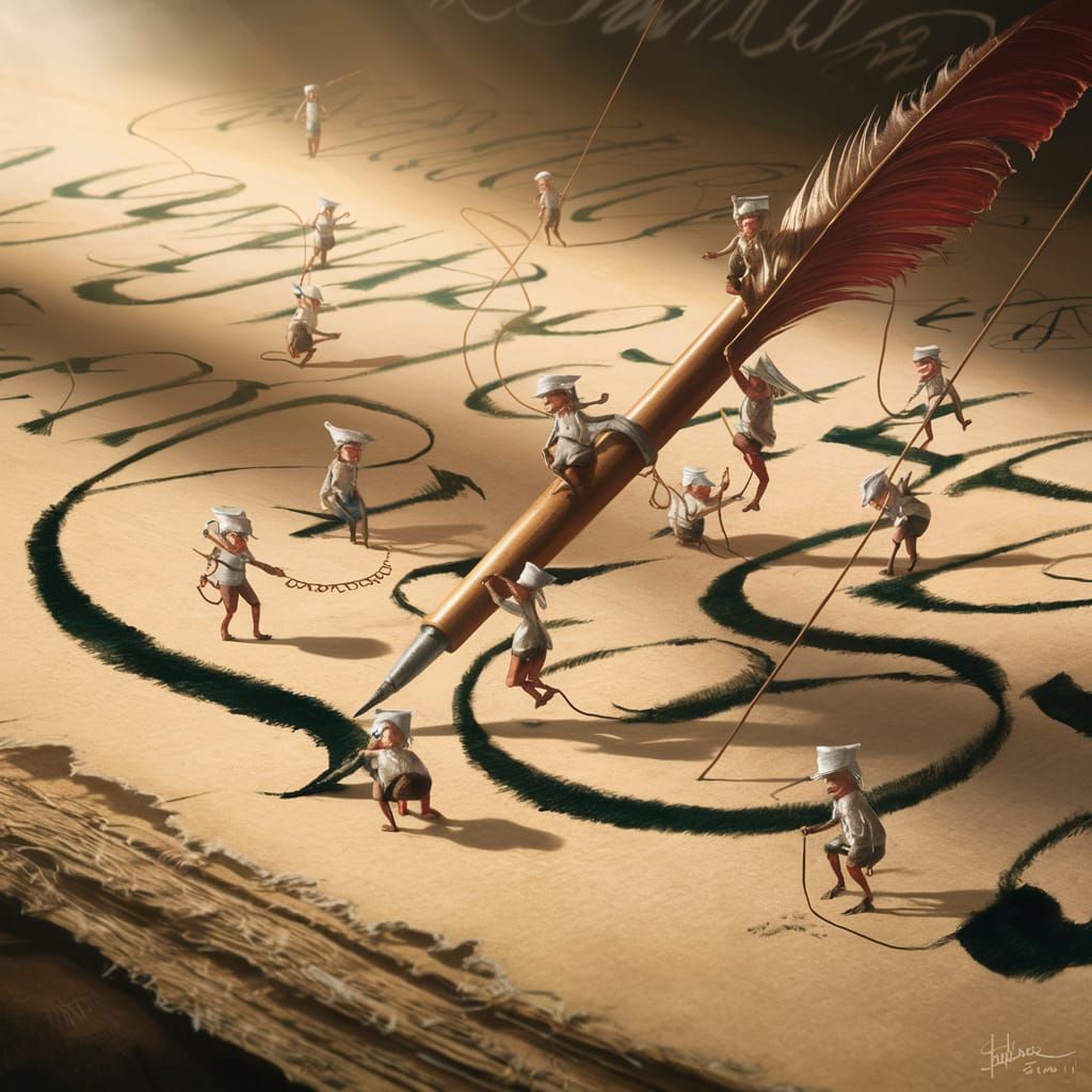 Lilliputian Calligraphers Create Exquisite Letter