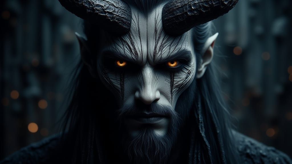 Surreal Dark Demon Portrait in Gothic Style