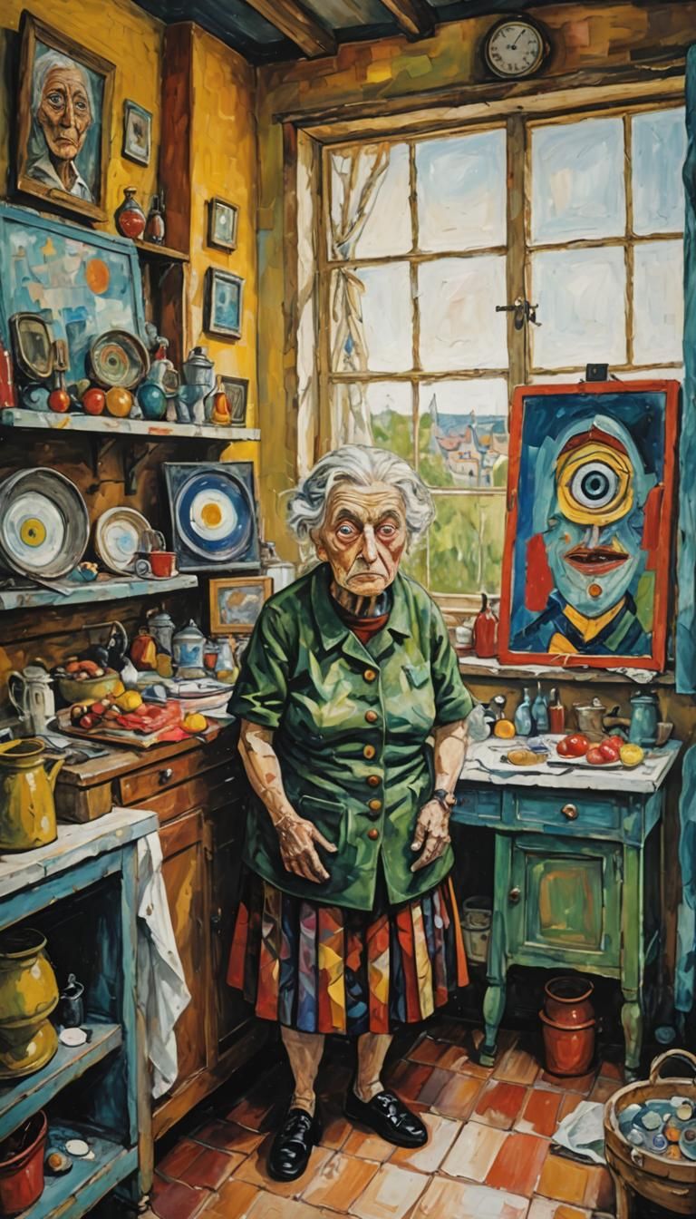 Fae Granny in Post-Impressionist Oil Painting