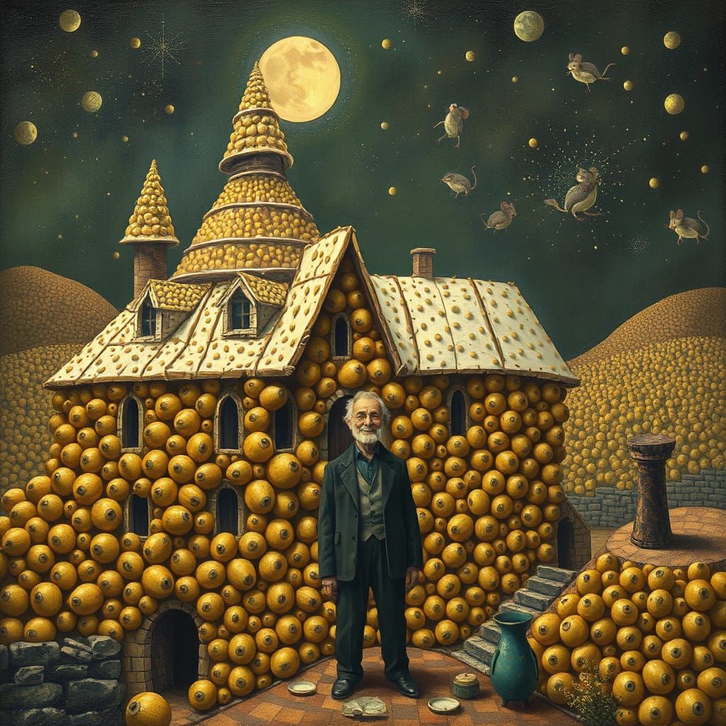 Potato Eye Castle with Professor, in Rothko Style