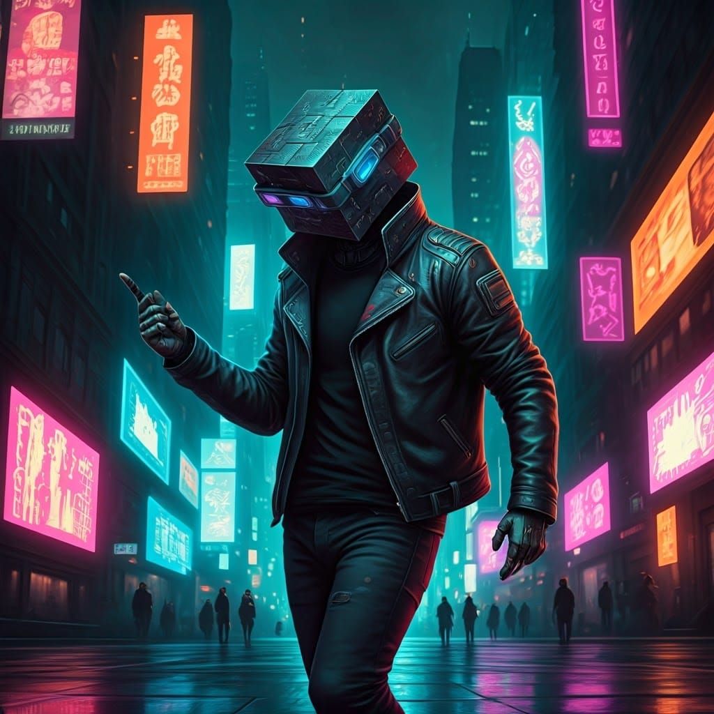 A Cube Head Dancing