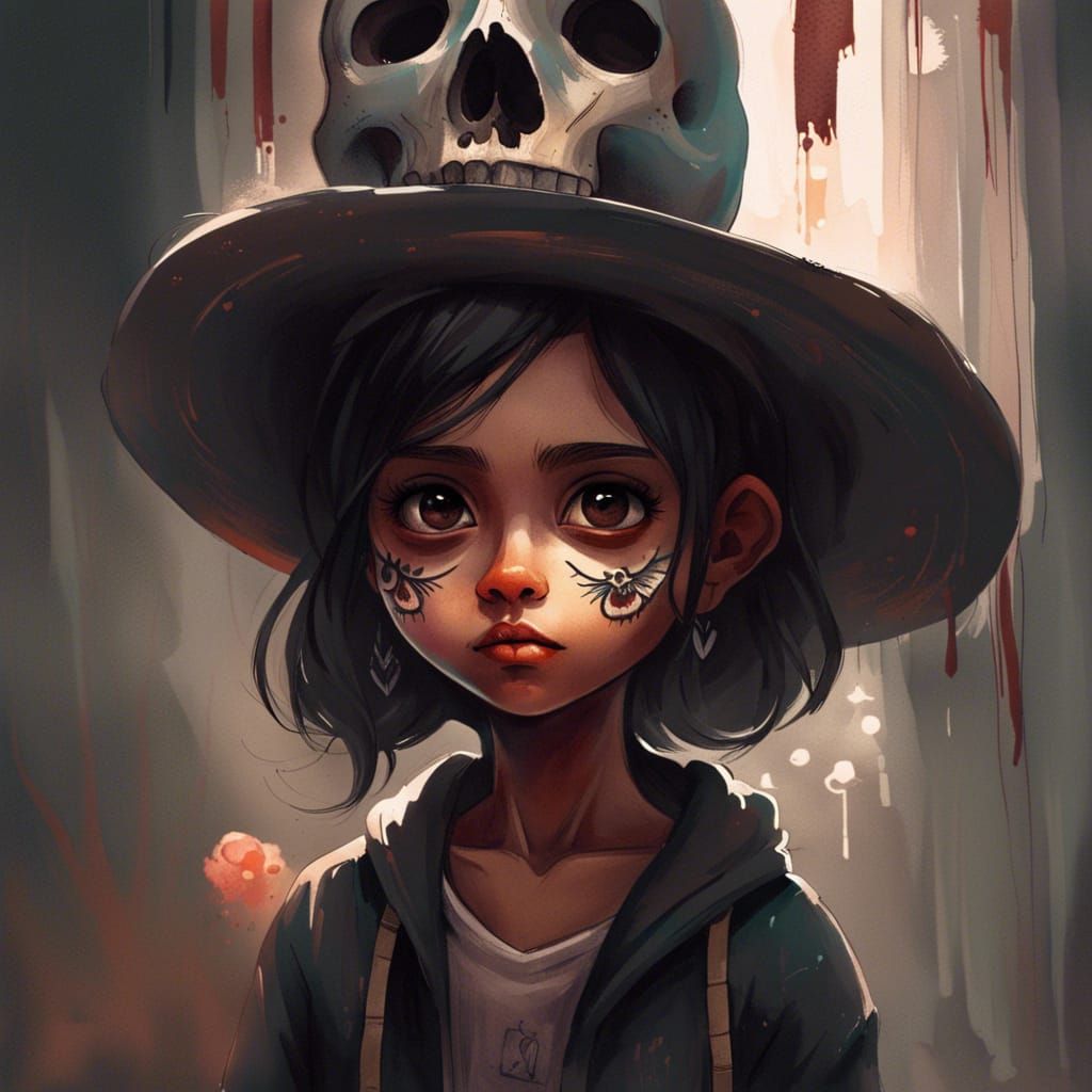 Día de los Muertos Portrait in Digital Art Style