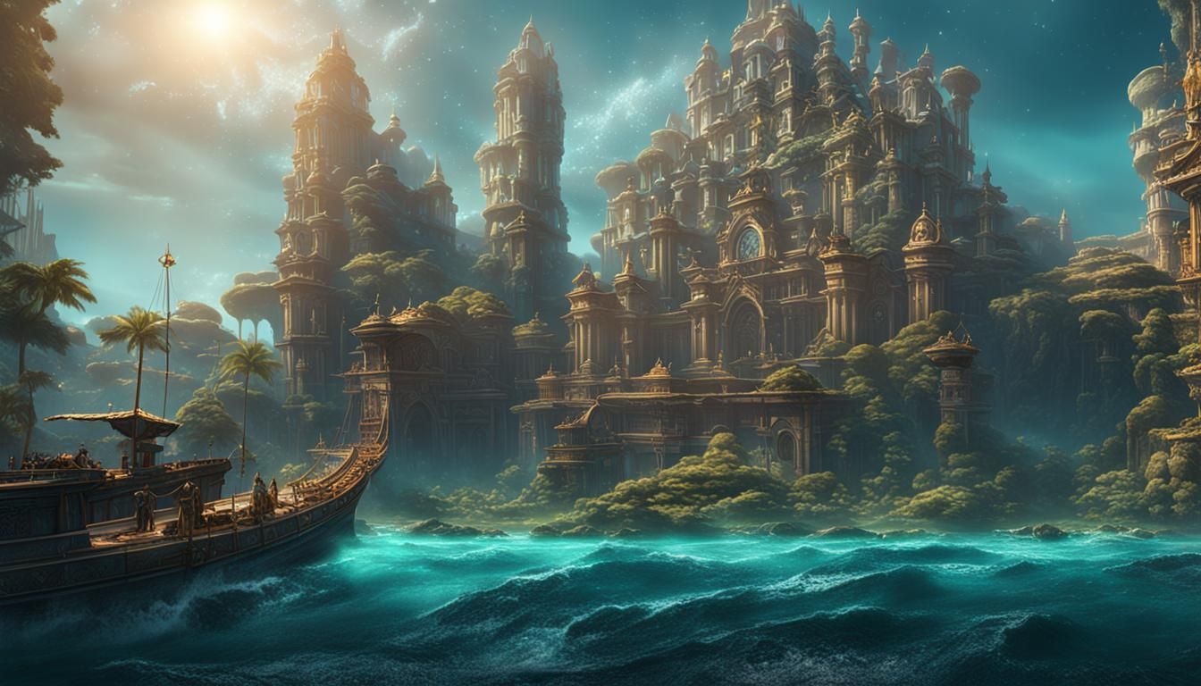 Fantastical Life in Atlantis: Detailed Matte Painting