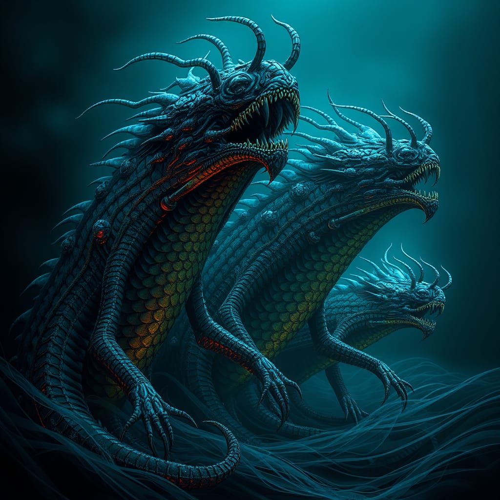 Mythical Sea Demons Emerge in Biomechanical Style