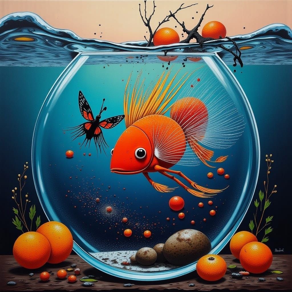 Fishbowl City with Unique Color Palette