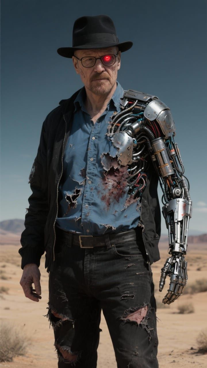 Heisenberg Terminator: Hyperrealistic CGI Fusion