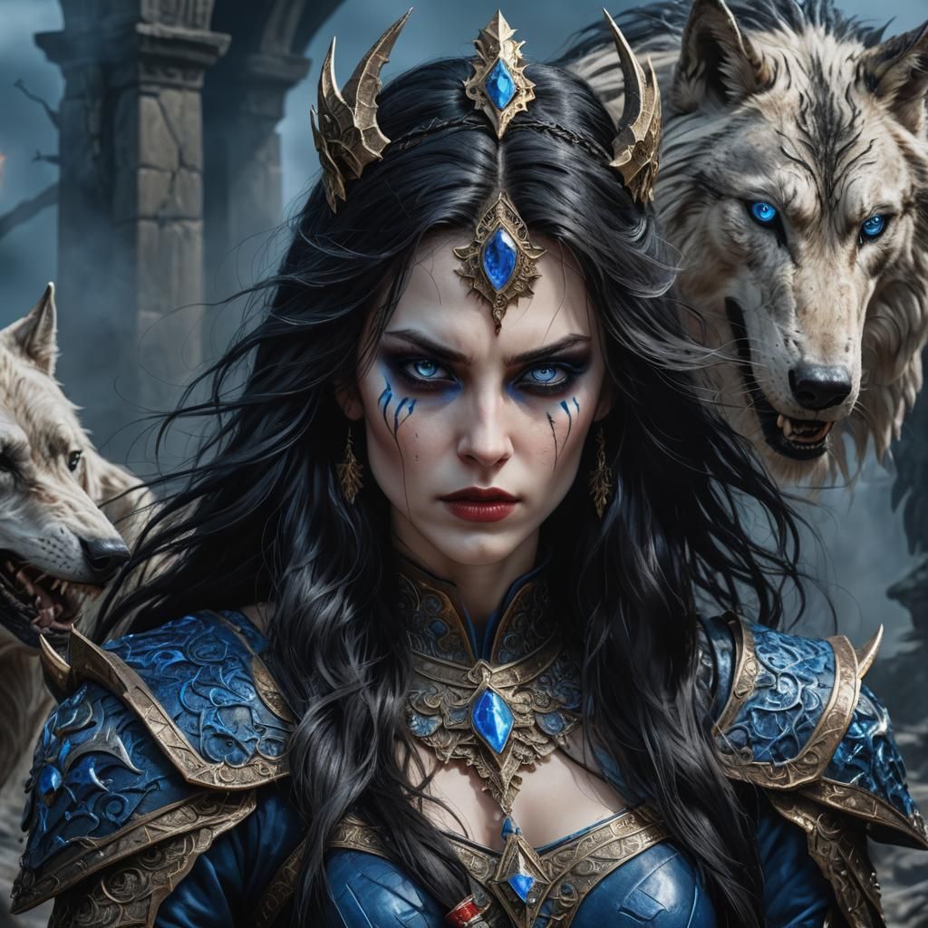 Vampire Warrior Woman and Lycan in Dark Romania