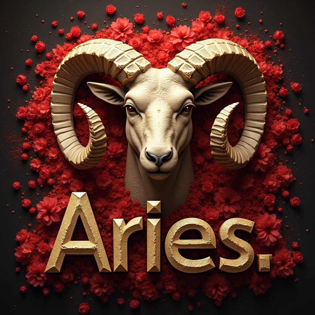 Pulp Comic Art of Aries: Dynamic Metal Letters and Fiery Sym...