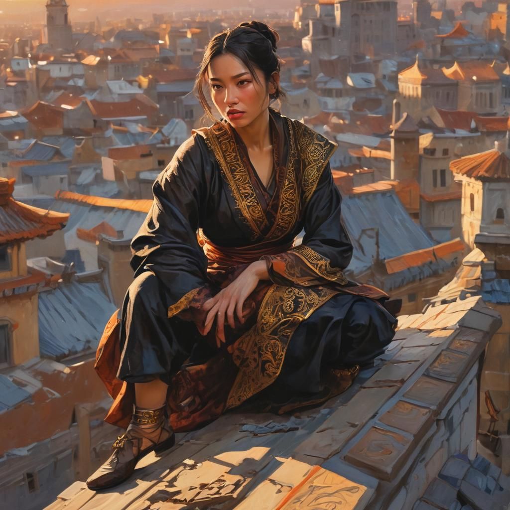 Medieval Thief in Warm Sunset Light