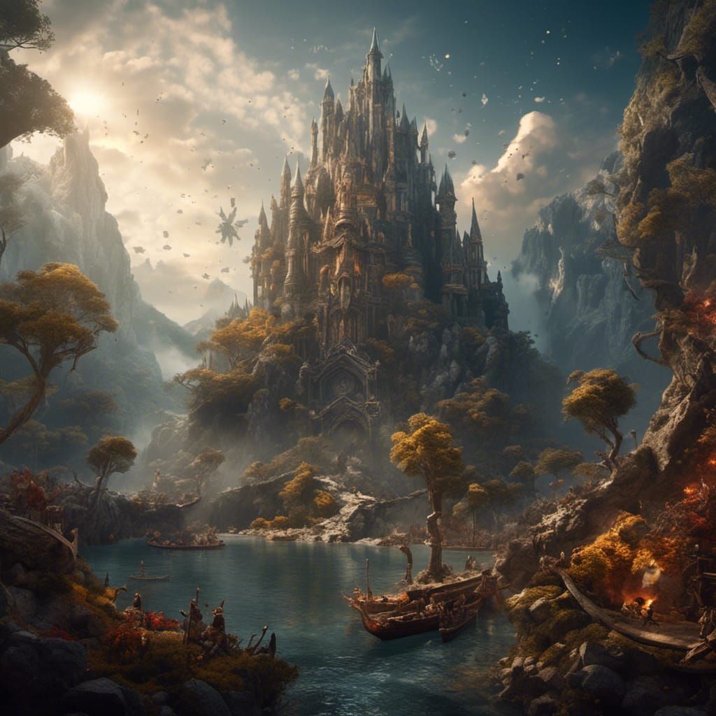 Fantastical Omni-Godslayer in Detailed Matte Painting Style