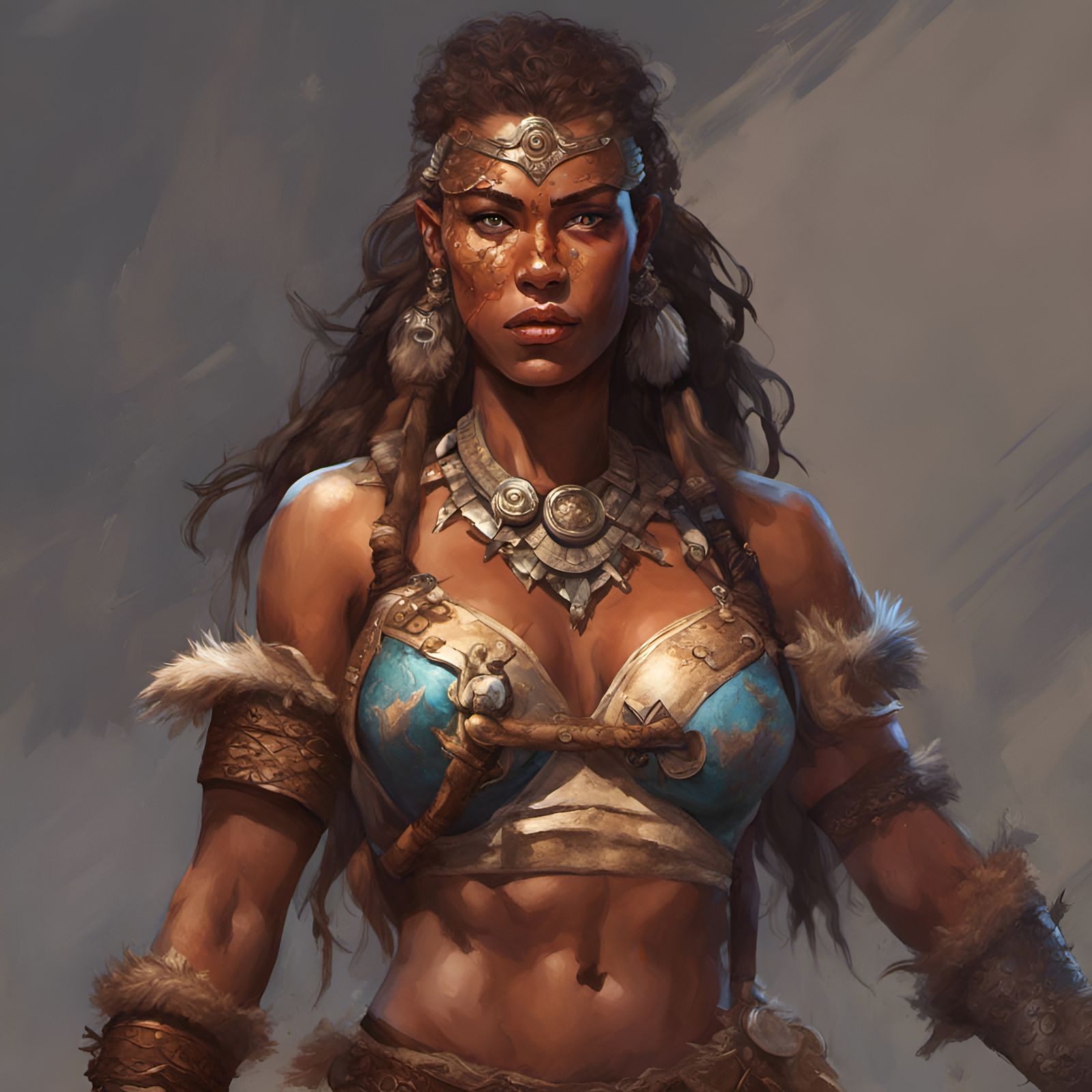 Bavarian Warrior Princess: Hyperrealistic Splash Art