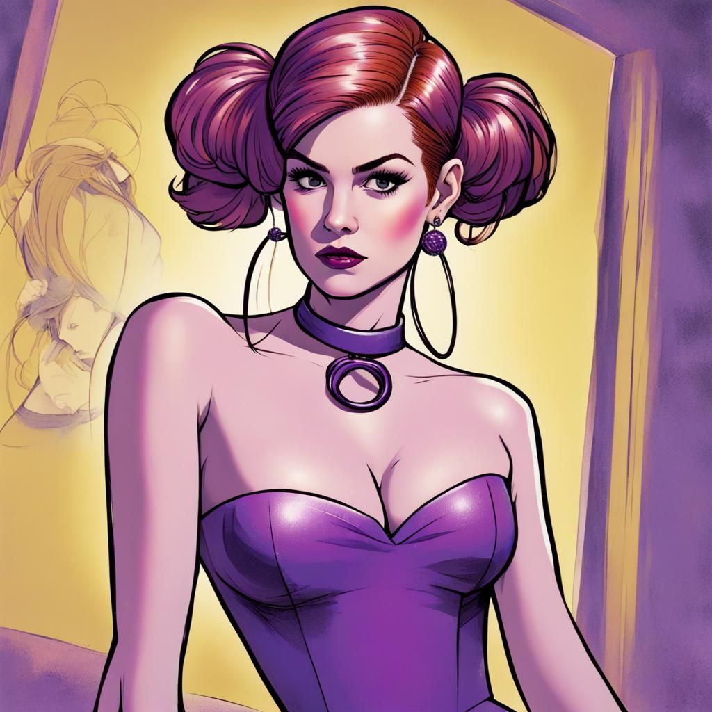 Iridescent Purple Prom Dress: Hyperdetailed Charcoal Drawing