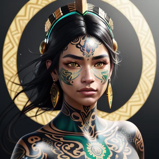 Colombian Beauty in Art Nouveau Style