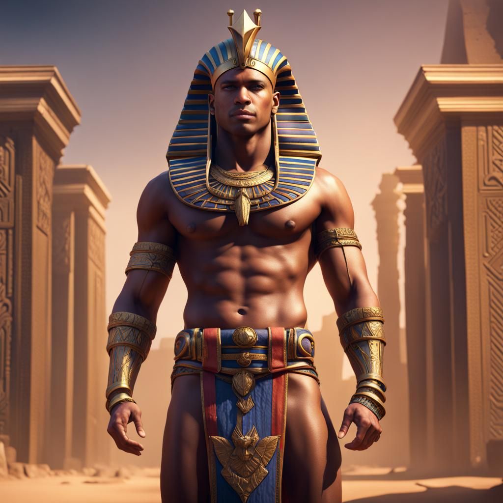 Handsome Pharaoh: Detailed Matte Painting