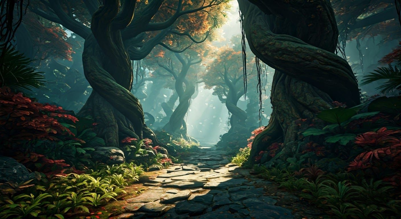 Ethereal Forest Realms in Hyper-Detailed Realism