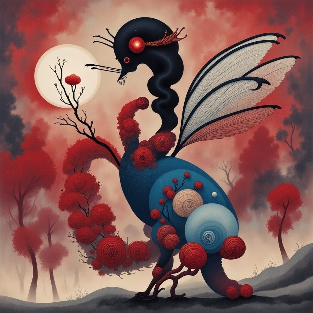 Abstract Composition with Vibrant Colors and Textures