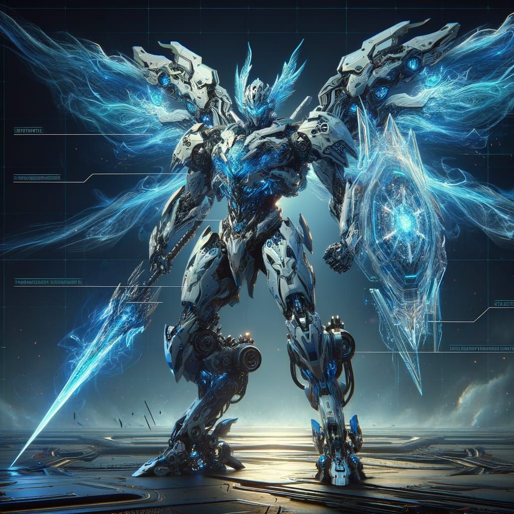 Cybernetic Mecha Monarch in Epic Battle Stance