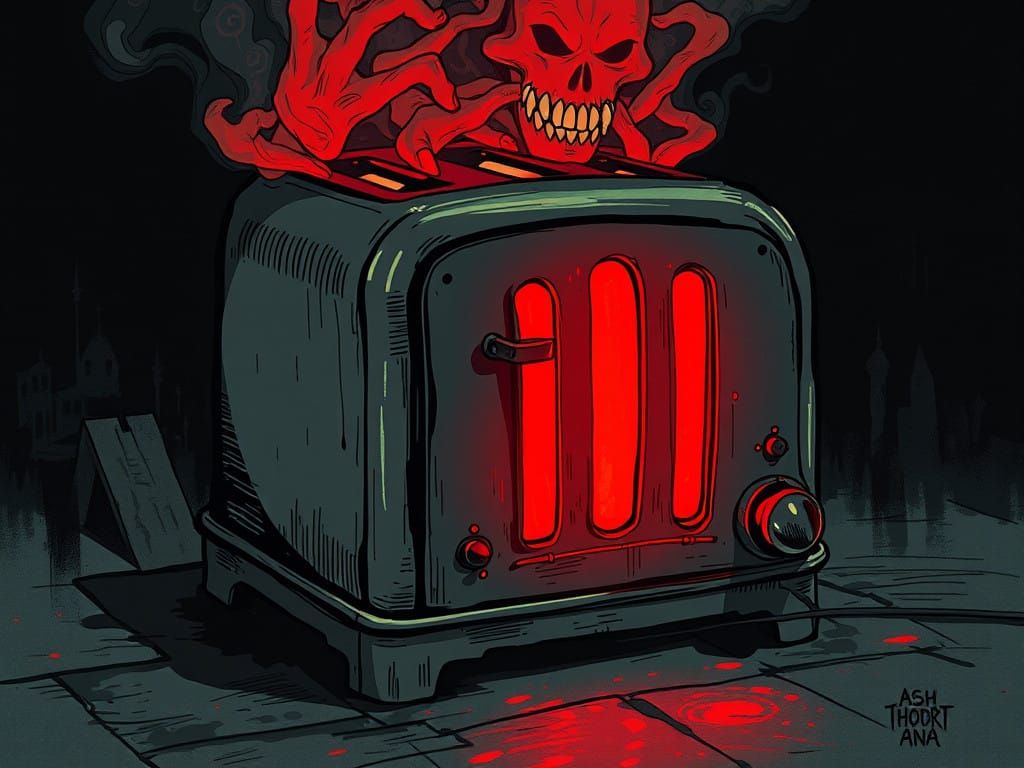 Ethereal Gothic Toaster Beckons with Malignant Glow