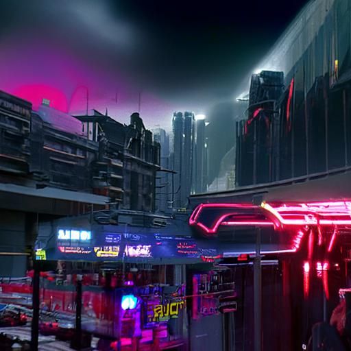Neon Vampire in Cyberpunk 2099 Cityscape