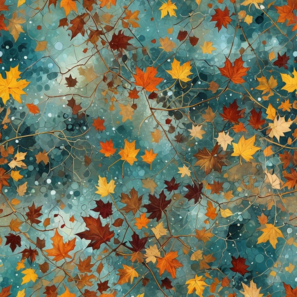 Abstract Art: Autumn Frosts Over Sunny Sky