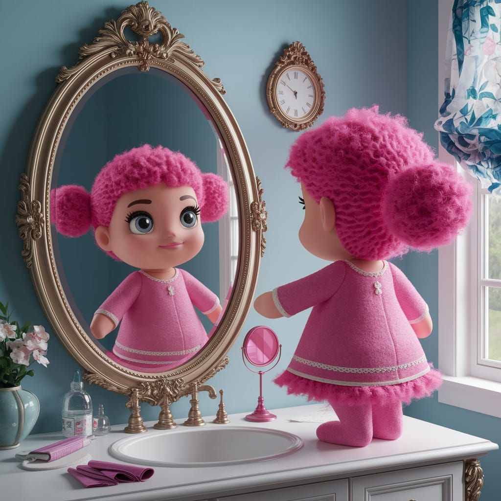 Pink Sprunki Pinky Mirror Reflection