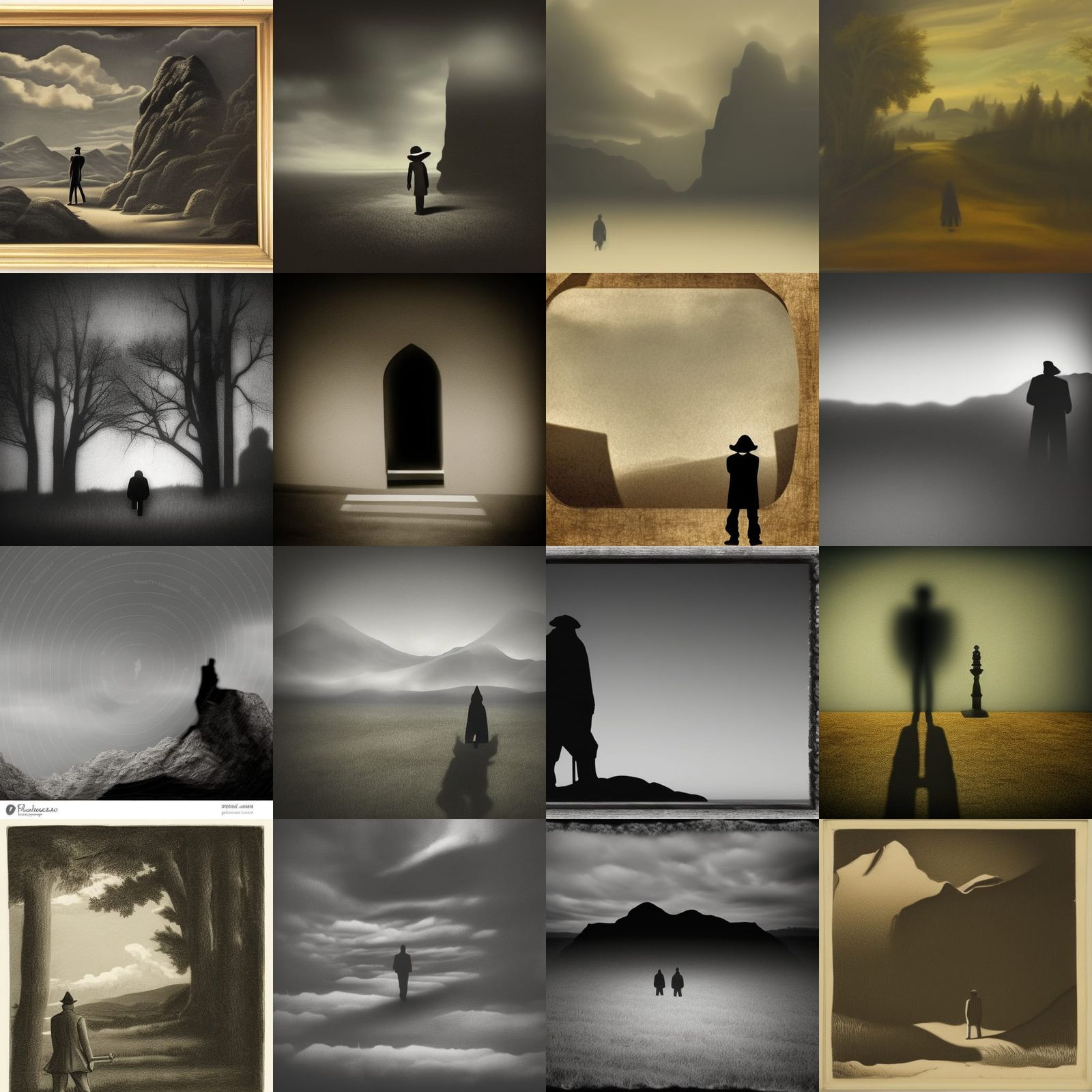 Enigmatic Landscape: A Shadowy Figure's Mystery