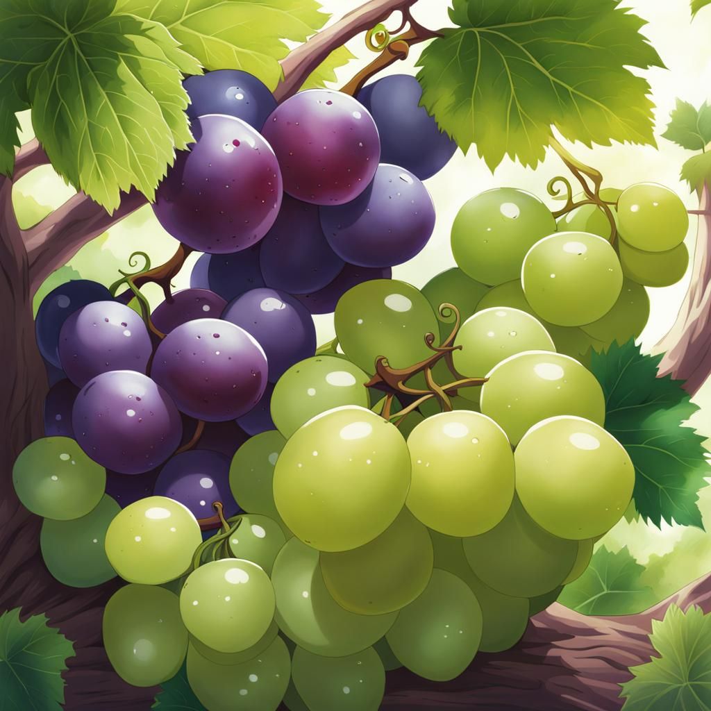 Greedy Grapes Feast: An Anime-Inspired Visual