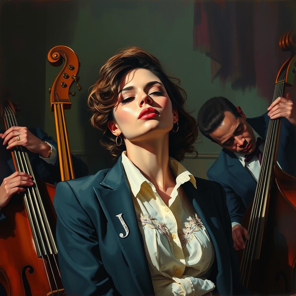 Expressive Jazz Club Scene in Vibrant Colors