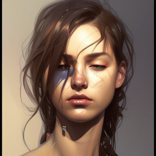 Detailed Sad Portrait in Hyperrealistic Style