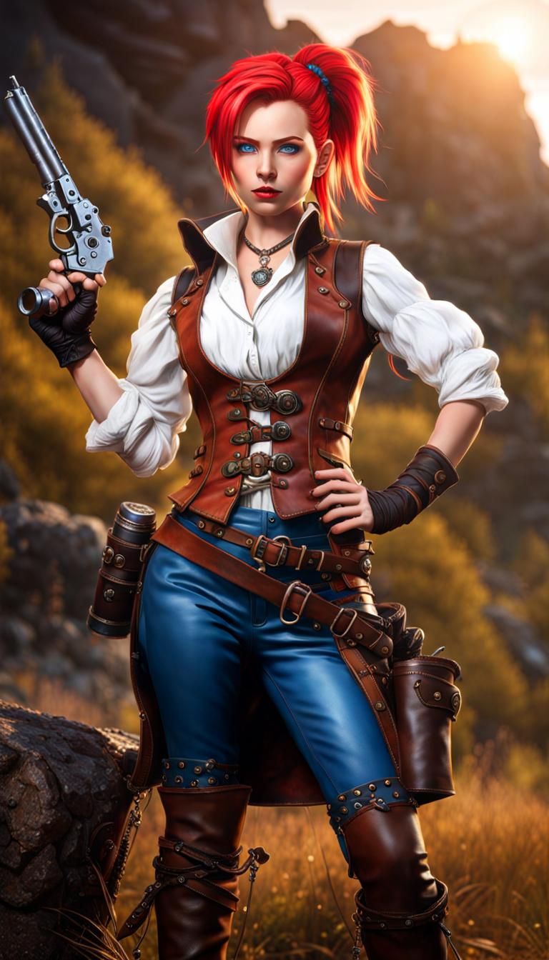 Steampunk Halfling Artificer with Flintlock Pistol